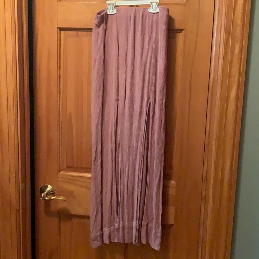 Lulus rustic pink open front flare skirt